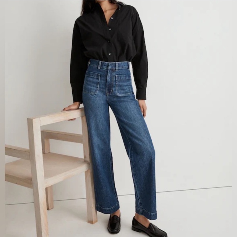 Madewell The Perfect Vintage Wide Leg Jean with patch pockets
